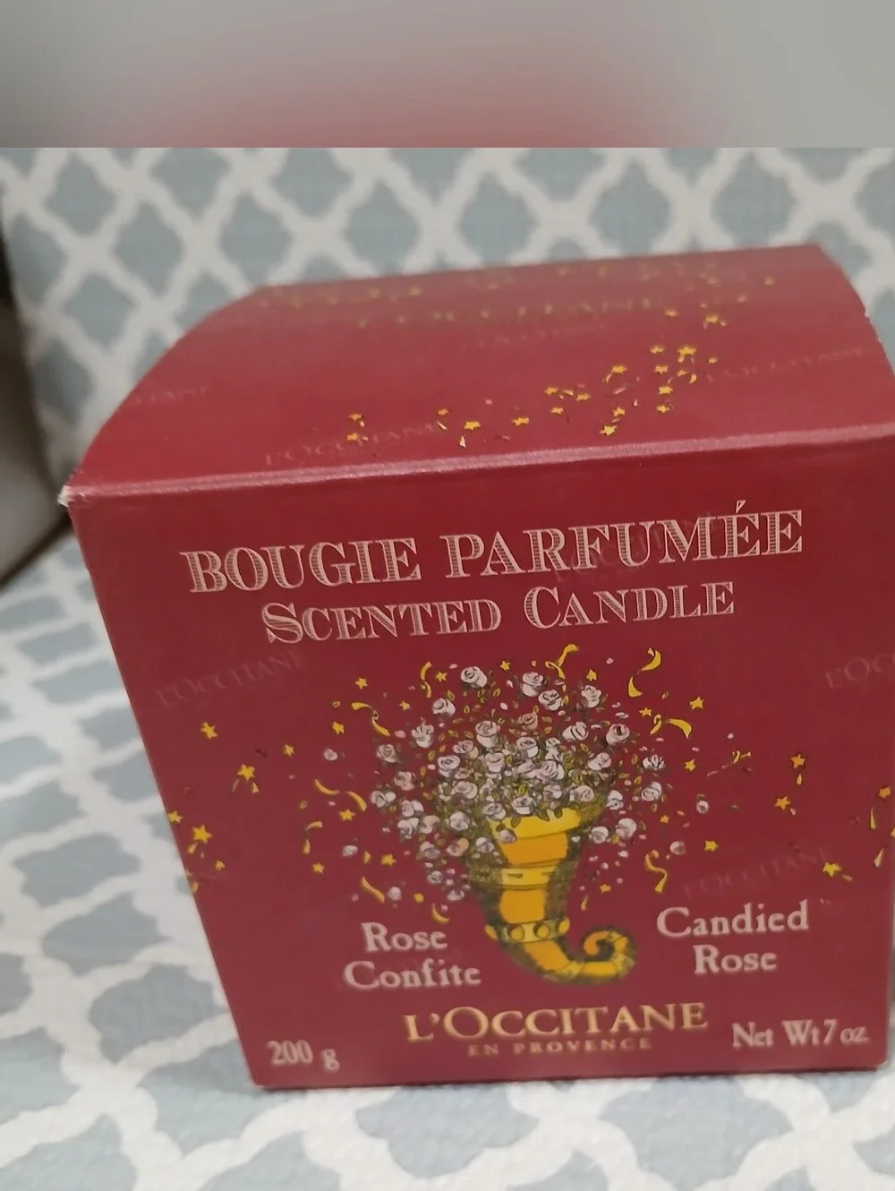L'OCCITANE Candied Rose Scented Candle 7oz. New In Box - Picture 2 of 5